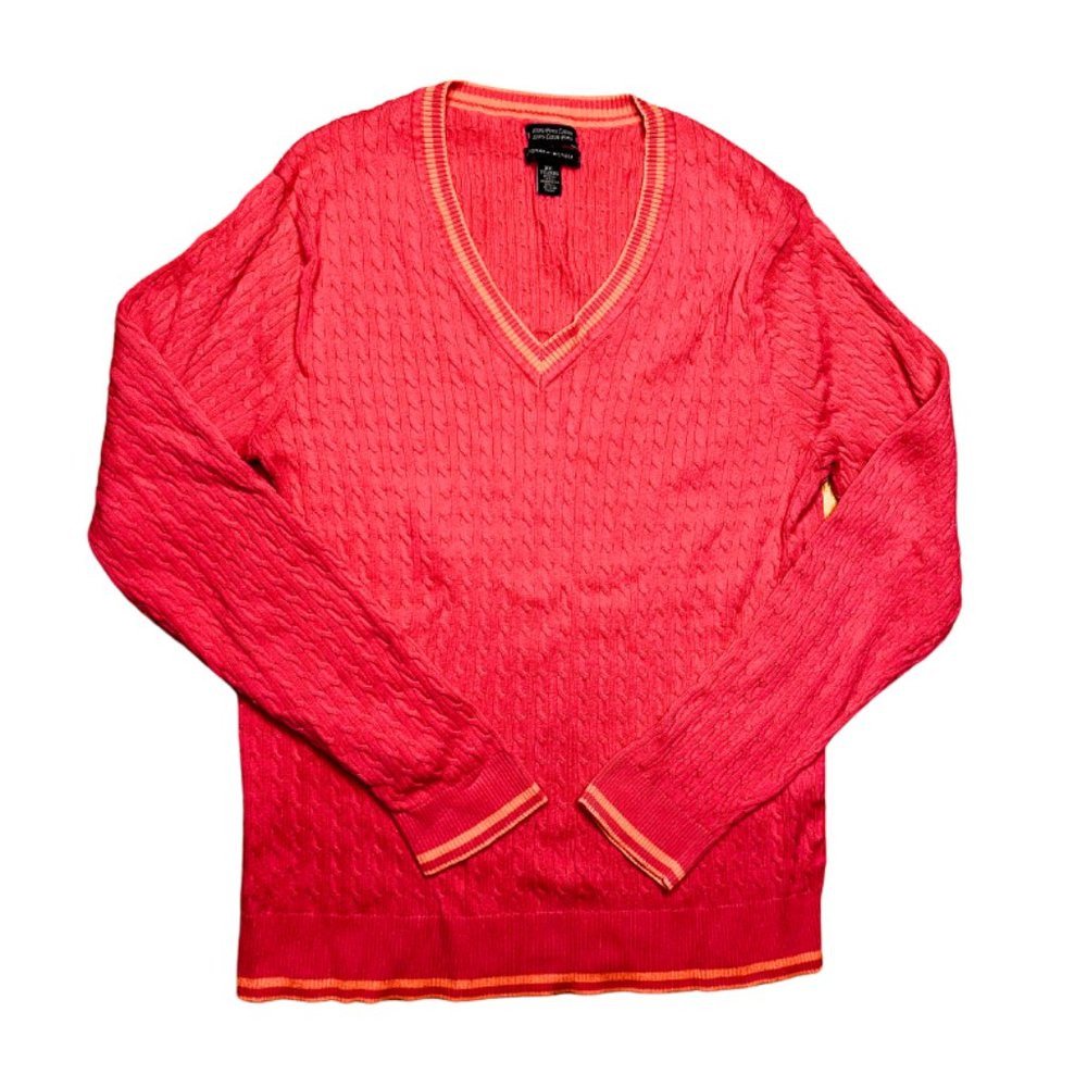 Tommy Hilfiger // Women's Pink V-Neck Sweater //  XXL